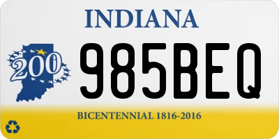IN license plate 985BEQ