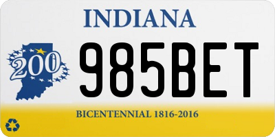 IN license plate 985BET