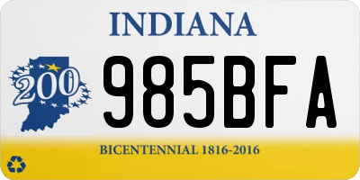 IN license plate 985BFA
