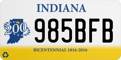 IN license plate 985BFB