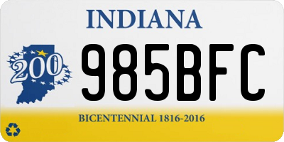 IN license plate 985BFC