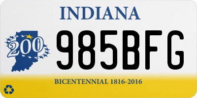 IN license plate 985BFG