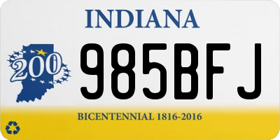 IN license plate 985BFJ