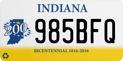 IN license plate 985BFQ