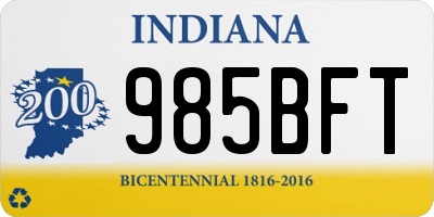 IN license plate 985BFT