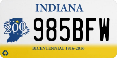 IN license plate 985BFW