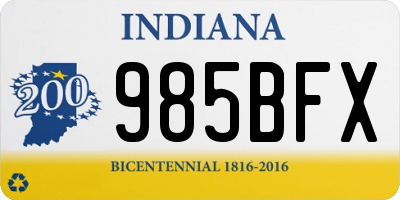 IN license plate 985BFX