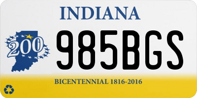 IN license plate 985BGS