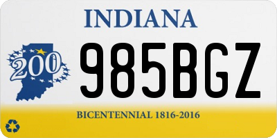 IN license plate 985BGZ