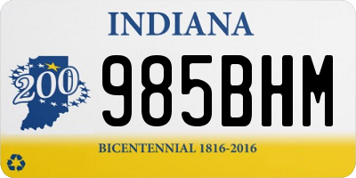 IN license plate 985BHM