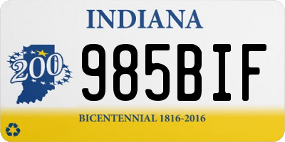 IN license plate 985BIF