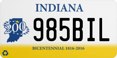 IN license plate 985BIL