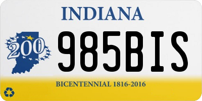 IN license plate 985BIS