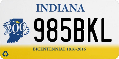 IN license plate 985BKL