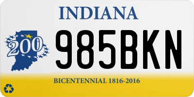 IN license plate 985BKN