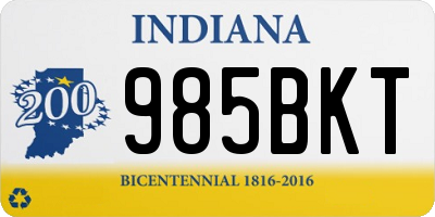 IN license plate 985BKT