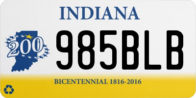 IN license plate 985BLB