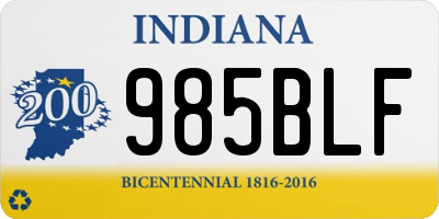 IN license plate 985BLF