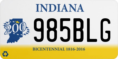 IN license plate 985BLG