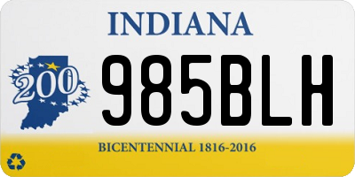 IN license plate 985BLH