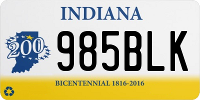 IN license plate 985BLK