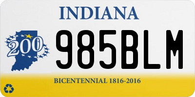 IN license plate 985BLM