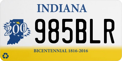 IN license plate 985BLR