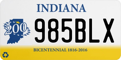 IN license plate 985BLX