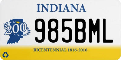 IN license plate 985BML