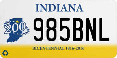 IN license plate 985BNL