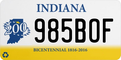 IN license plate 985BOF