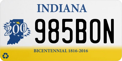 IN license plate 985BON