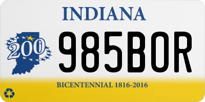 IN license plate 985BOR