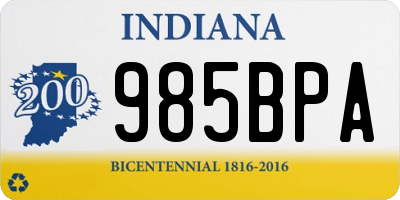 IN license plate 985BPA