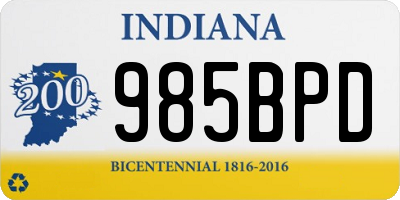 IN license plate 985BPD