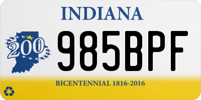 IN license plate 985BPF