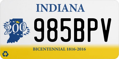 IN license plate 985BPV