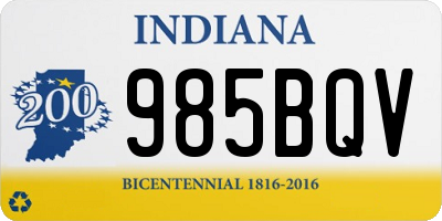 IN license plate 985BQV