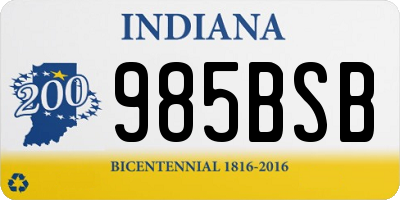 IN license plate 985BSB