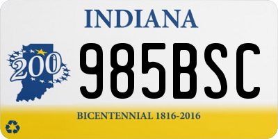 IN license plate 985BSC