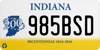 IN license plate 985BSD