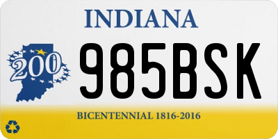 IN license plate 985BSK