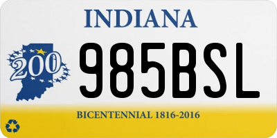 IN license plate 985BSL
