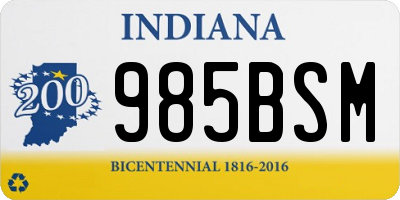 IN license plate 985BSM