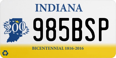 IN license plate 985BSP