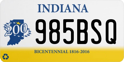 IN license plate 985BSQ
