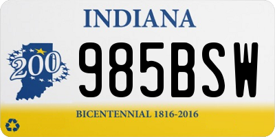 IN license plate 985BSW