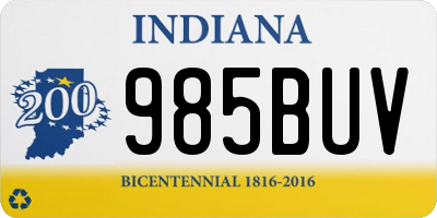 IN license plate 985BUV