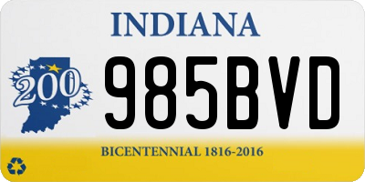 IN license plate 985BVD