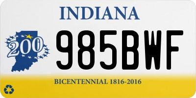 IN license plate 985BWF